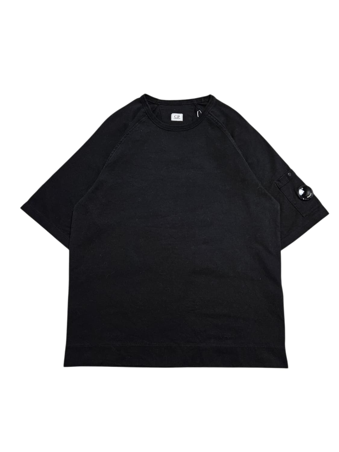 Cp컴퍼니 렌즈 와펜 헤비 코튼 반팔티 블랙 상품이미지2