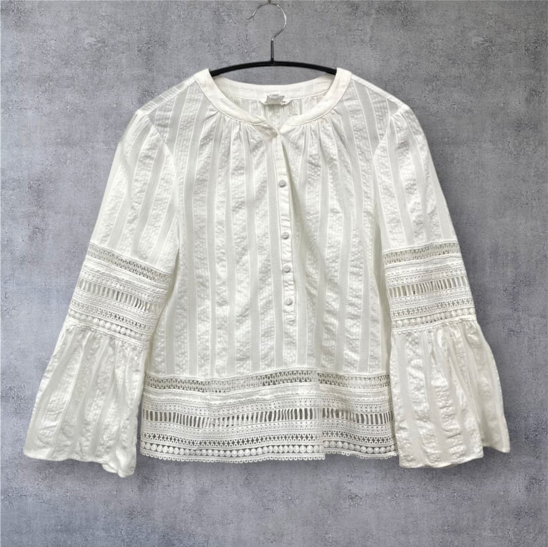 클럽모나코 화이트 보헤미안 레이스 코튼 블라우스 S 상품이미지3