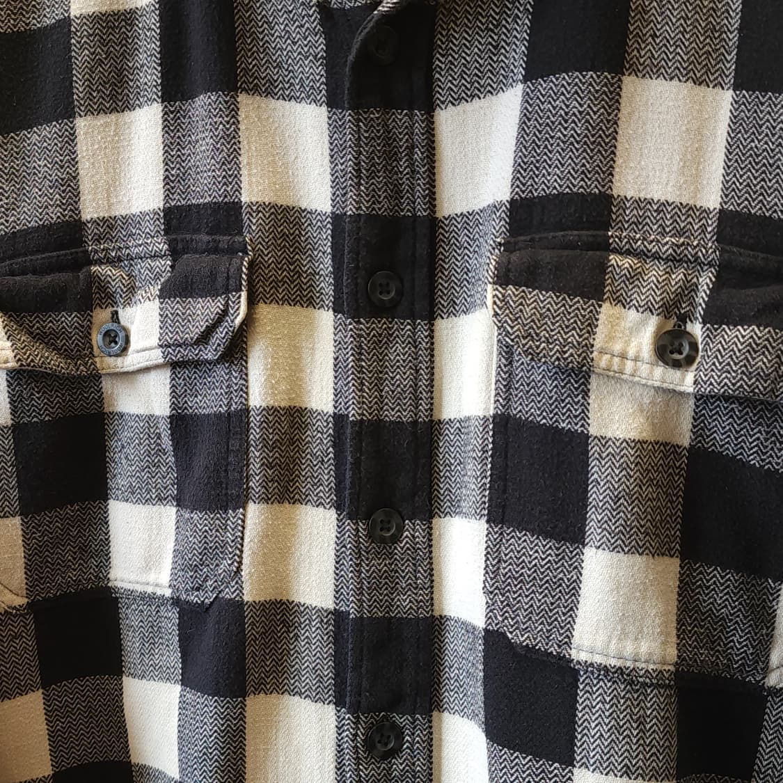 울리치 플란넬 워크셔츠 투포켓 셔츠 블랙앤화이트 xl 상품이미지7