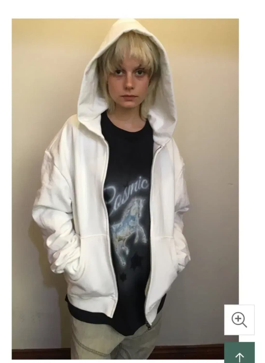 (미개봉새상품) ERTR 이알티알 니들레더 아플리케 후드 집업 화이트 m 상품이미지1