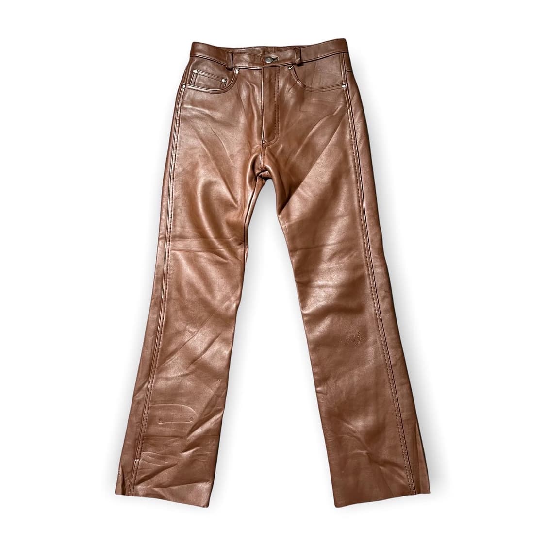 Met’z 브라운 카우 레더 팬츠 상품이미지1