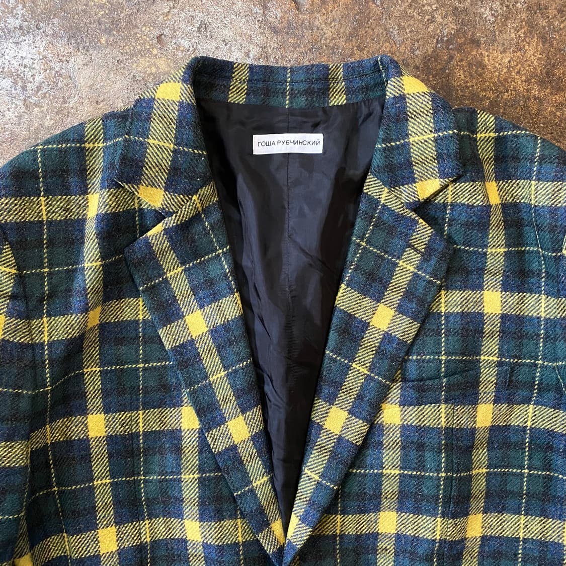 (M) 고샤 루브친스키 체크 울 자켓 상품이미지3