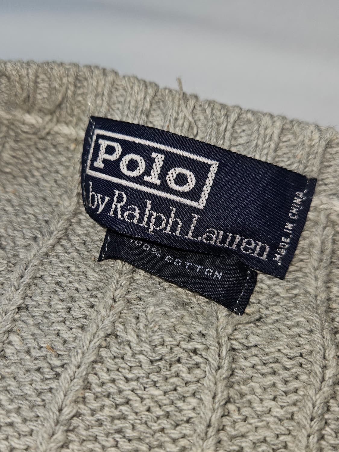 90s 폴로 랄프로렌 브이넥 베스트 케이블니트 조끼 M 상품이미지2