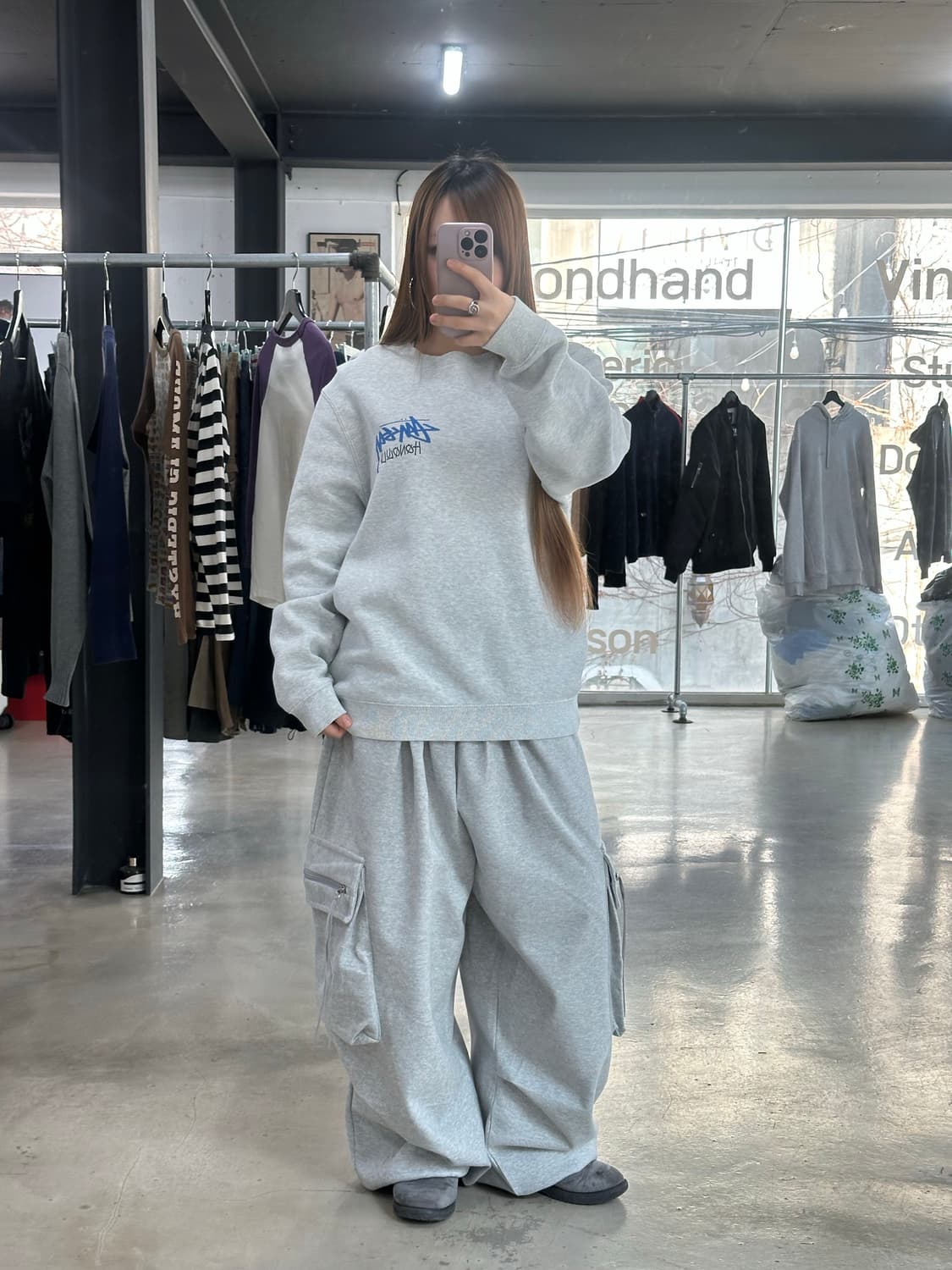 스투시 호놀룰루 그레이 헤더 맨투맨 상품이미지1