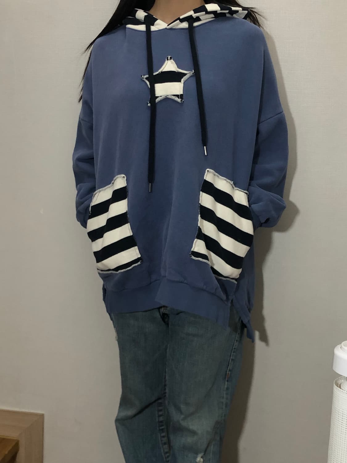 빈티지 키치 블루 후디 상품이미지4