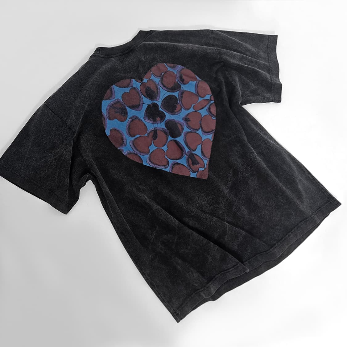 Nirvana 하트 셰입트 박스 페인팅 티셔츠 (dark gray) 상품이미지5