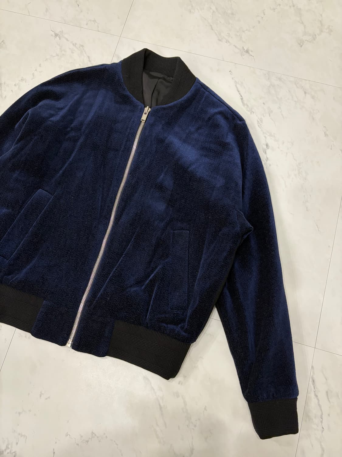 system 니트배색블루종 상품이미지2