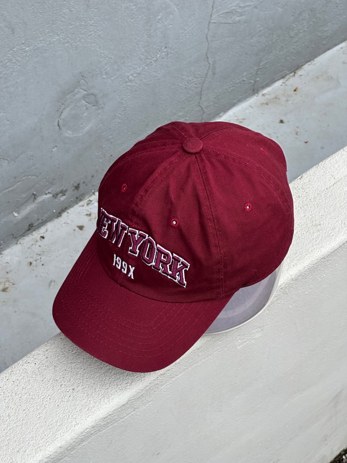 [F] 뉴욕 로고 버건디 볼캡 모자 상품이미지2