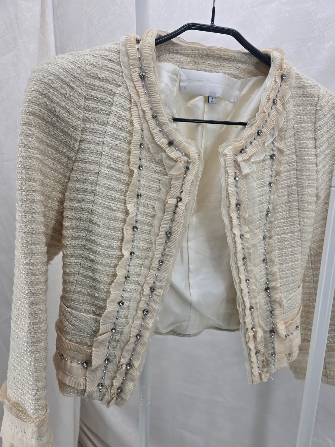 Obzee 아이보리 트위드 자켓 상품이미지1