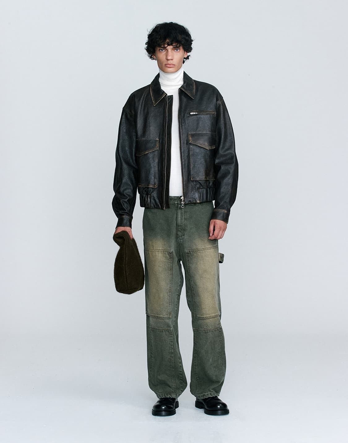 [OS] 호이테 크랙 리얼 양가죽 레더자켓 상품이미지7