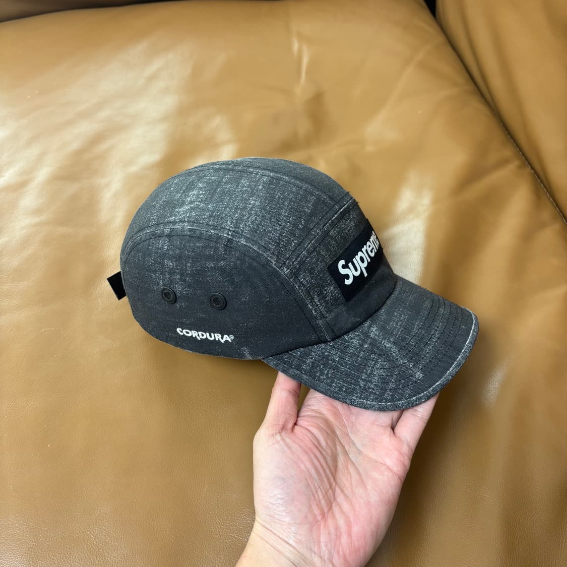 Supreme 슈프림 워시드 코듀라 블랙 캠프캡 모자 (Black) 상품이미지3