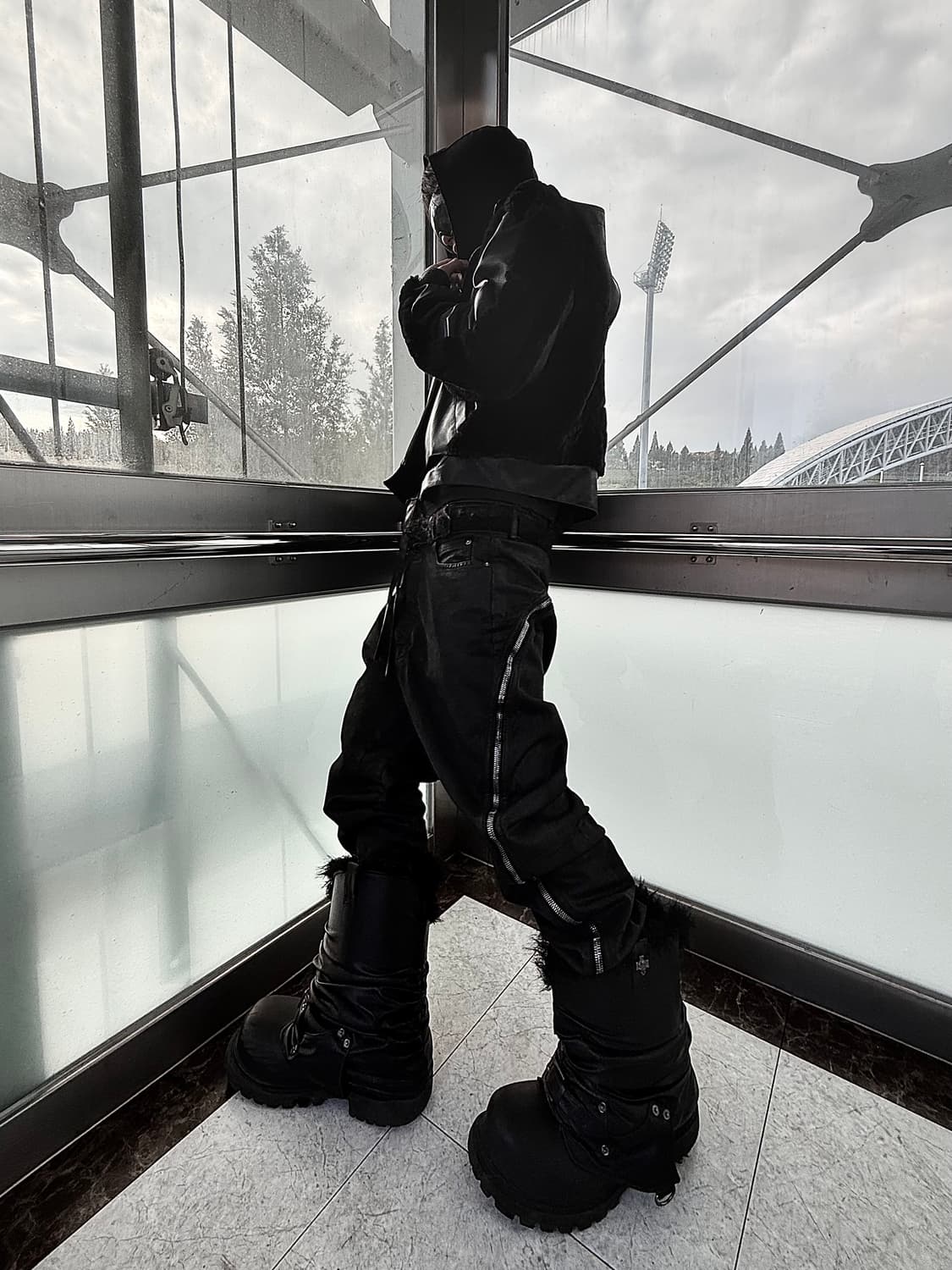 aesynctx 에이시네틱스 레더 퍼 자켓 S 상품이미지1