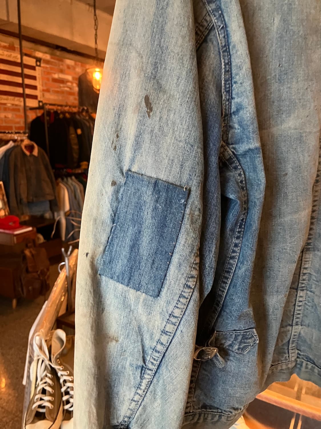 70s USA Sun fading Denim Chore Jacket 상품이미지6