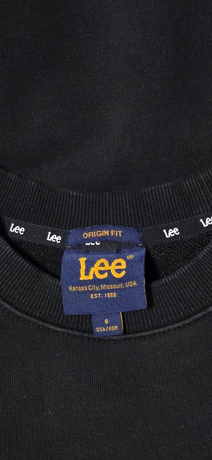 Lee 리 ORIGIN FIT 검정 오버핏 맨투맨 S 상품이미지3