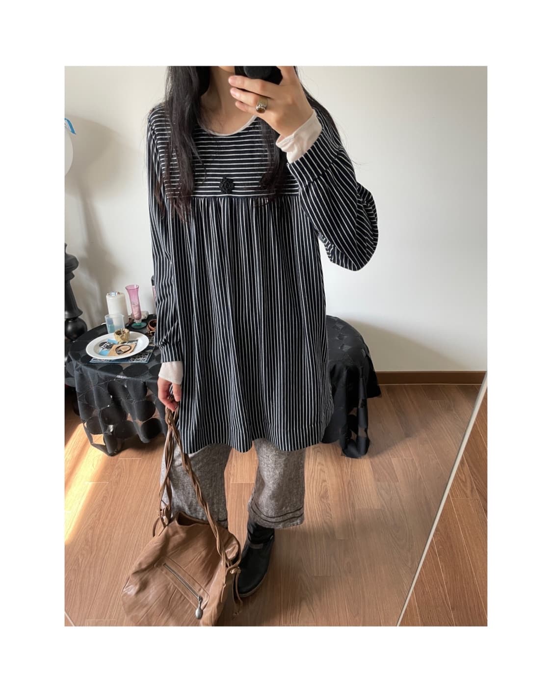 stripe patterned one-piece 상품이미지3