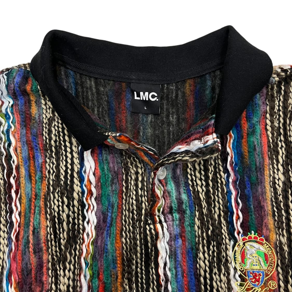 LMC 에스닉 스트라이프 패턴 블랙 카라 니트 L 상품이미지5