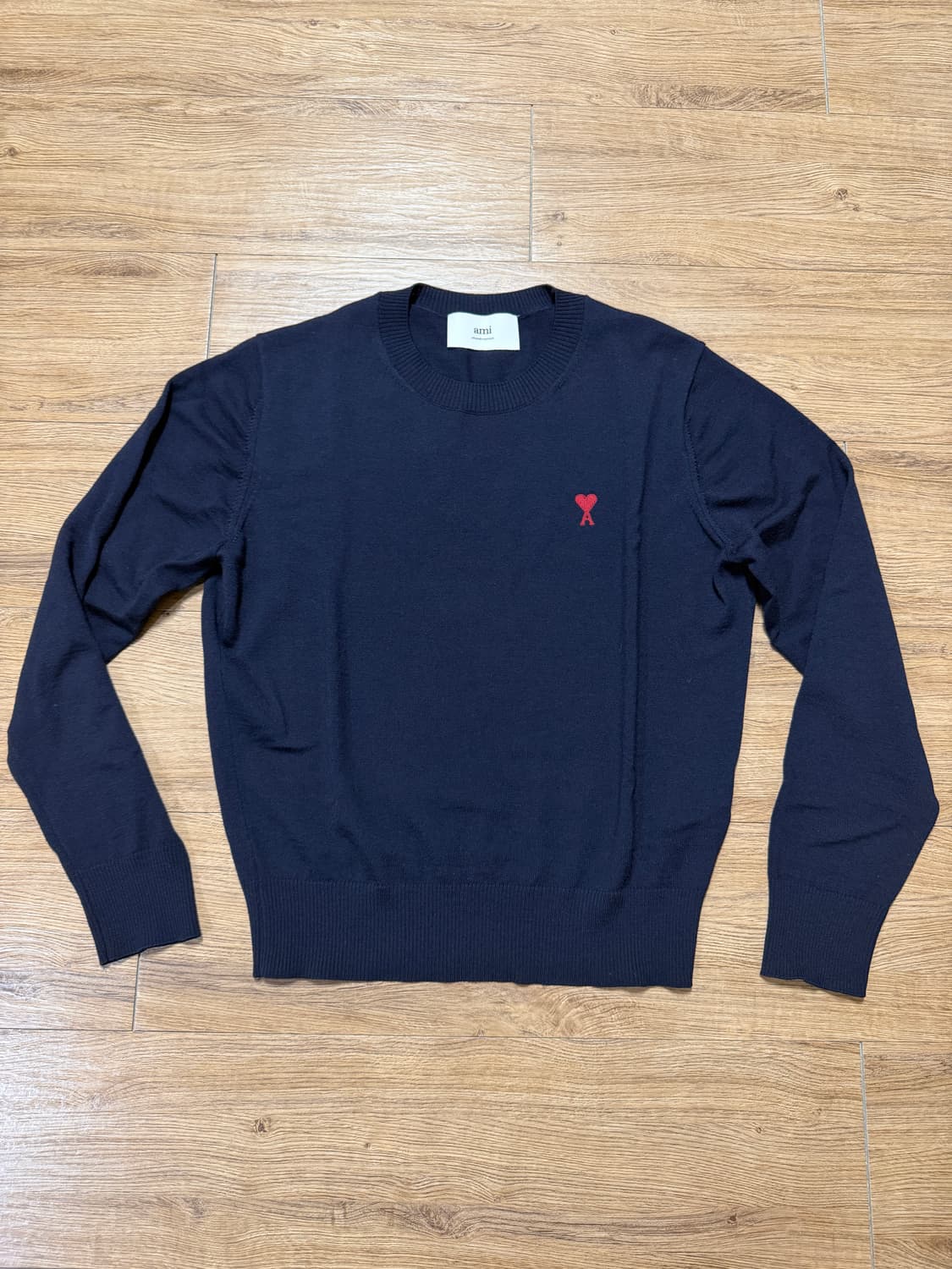 아미 스몰로고 네이비 울 니트 상품이미지1