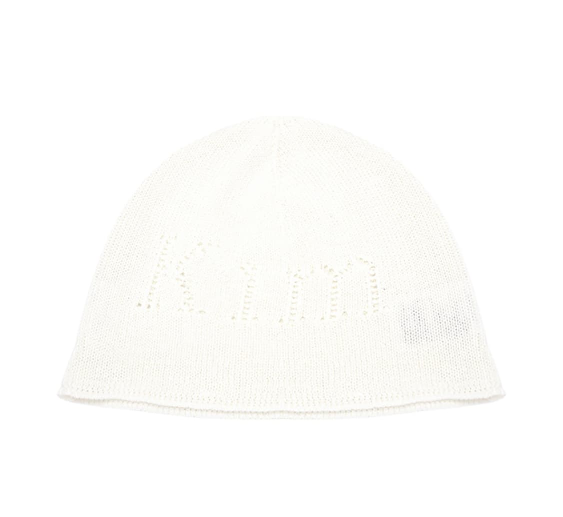 (W) 마킴 로고 펀칭 비니 화이트 상품이미지1