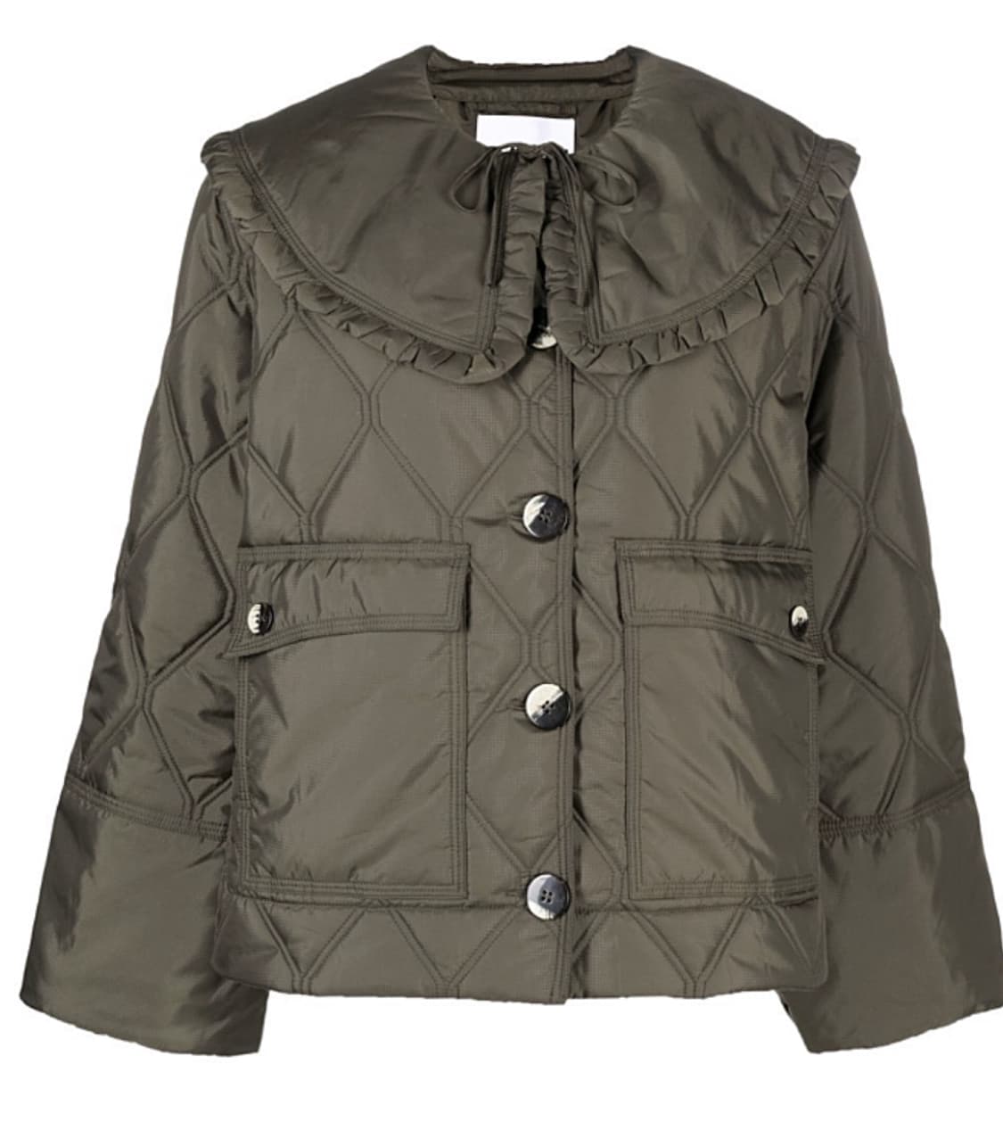 GANNI 가니 퀼팅 자켓 카키 상품이미지1