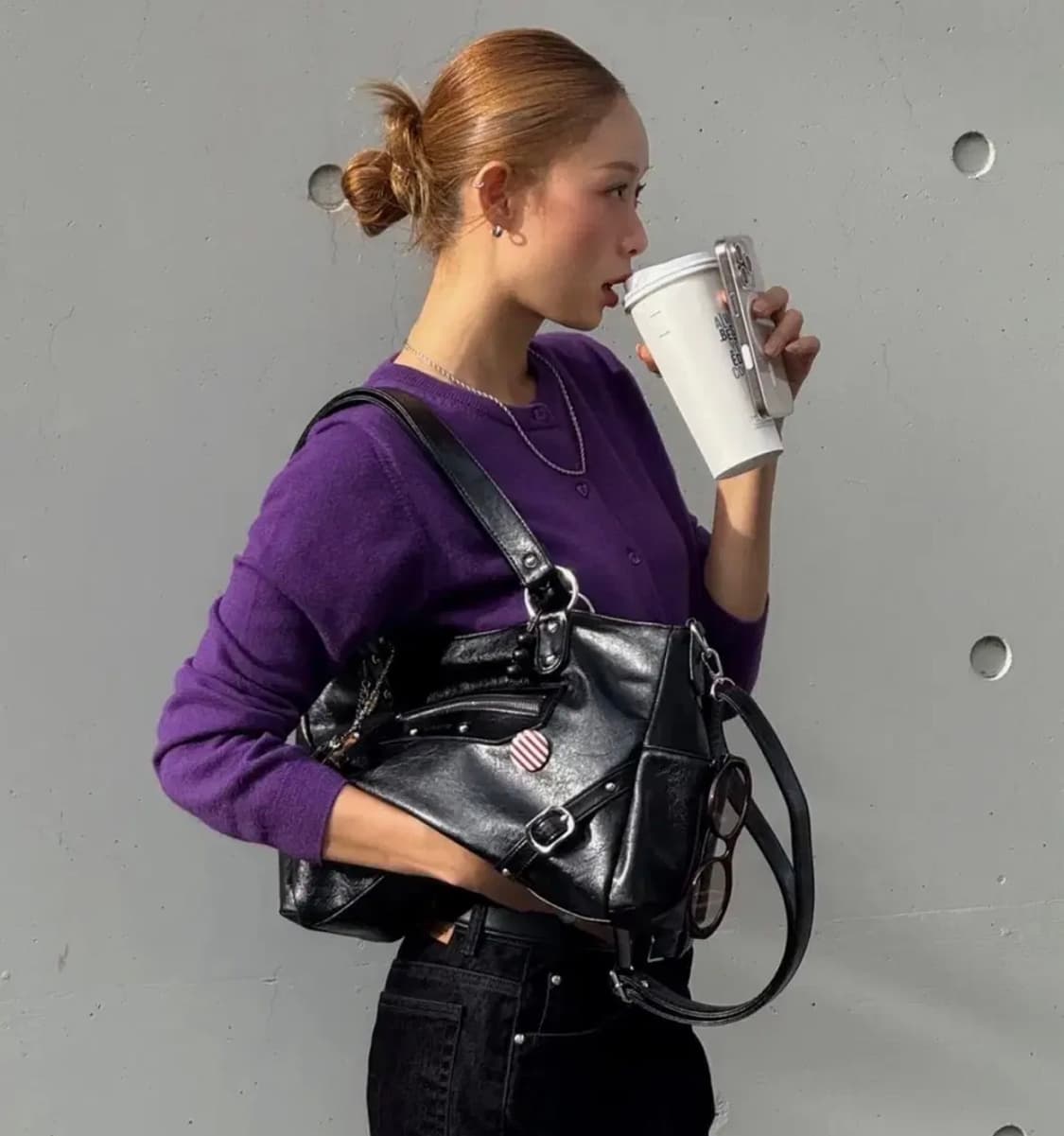 아노에틱 스터드 링 백 블랙 상품이미지1