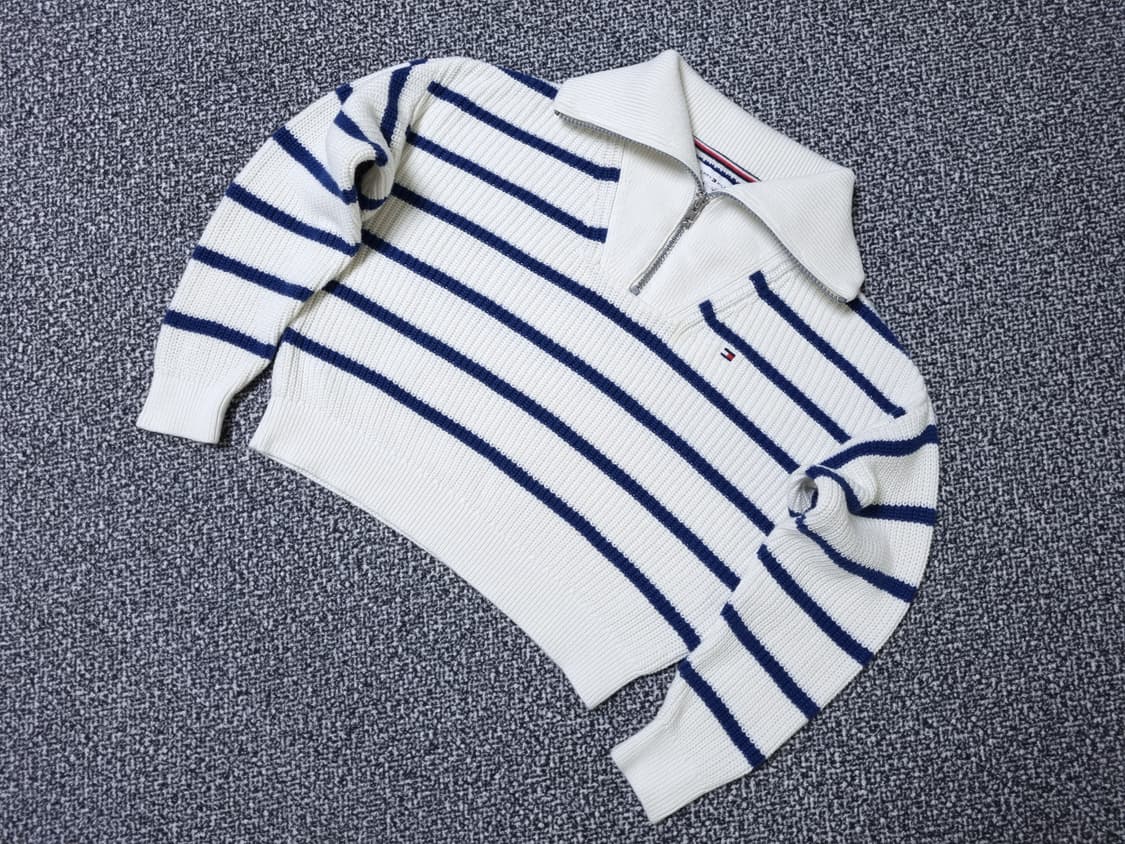 [무료배송][130]타미힐피거 키즈 반집업 하이넥 니트 상품이미지3