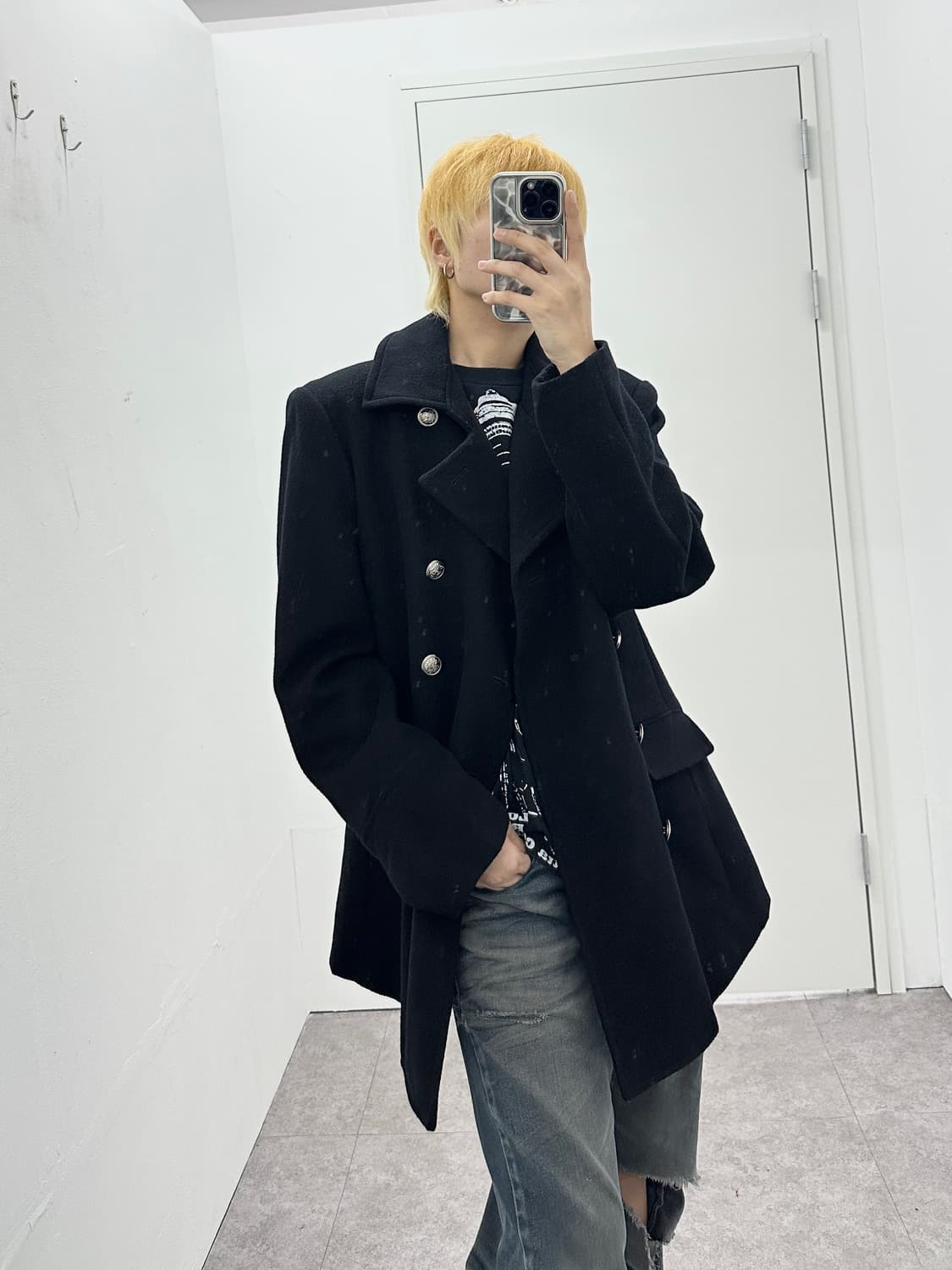 ISETAN  double silver button coat 상품이미지1