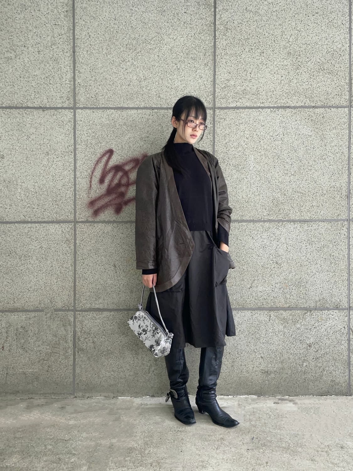 Brown ethnic robe sheepskin jacket  상품이미지1