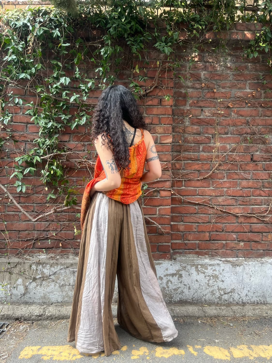 빈티지 히피 브라운 와이드 팬츠 상품이미지5