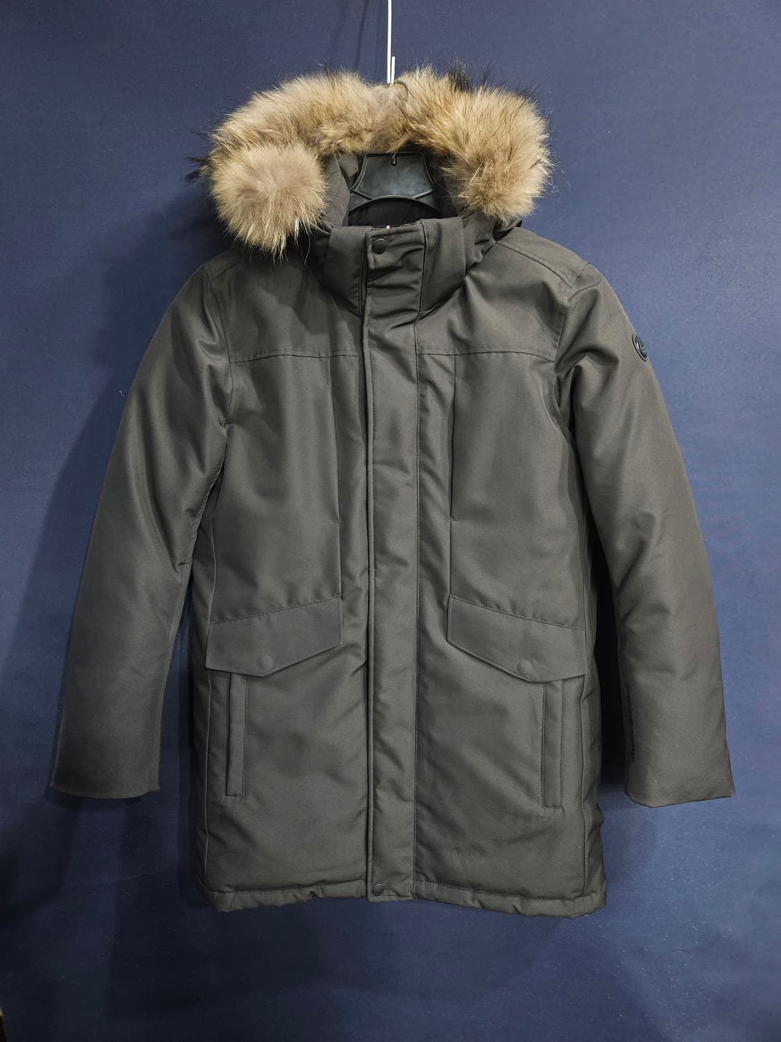 라푸마 차콜컬러 남성 100 구스다운 하프패딩  상품이미지1