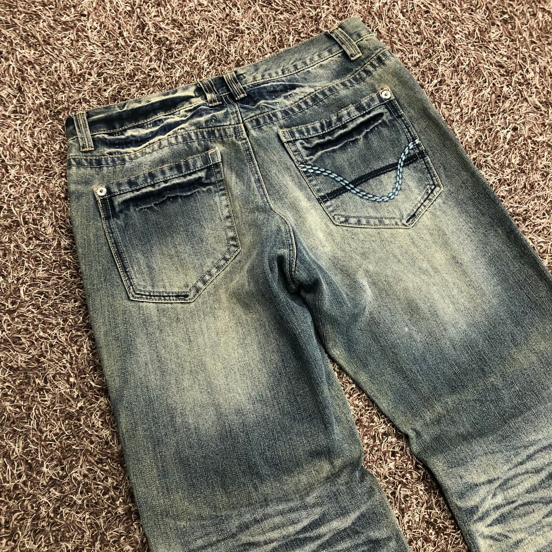 빈티지 데미지 워시드 디스트로이드 데님 팬츠 상품이미지5