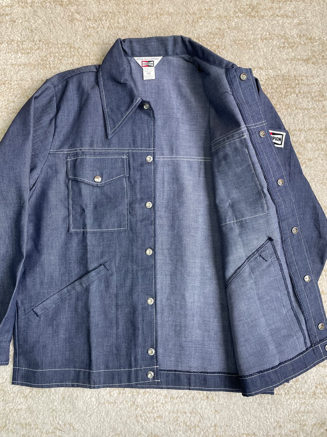[L] 70s 데드스탁 USA champion 챔피온 스파크 데님 자켓 상품이미지6