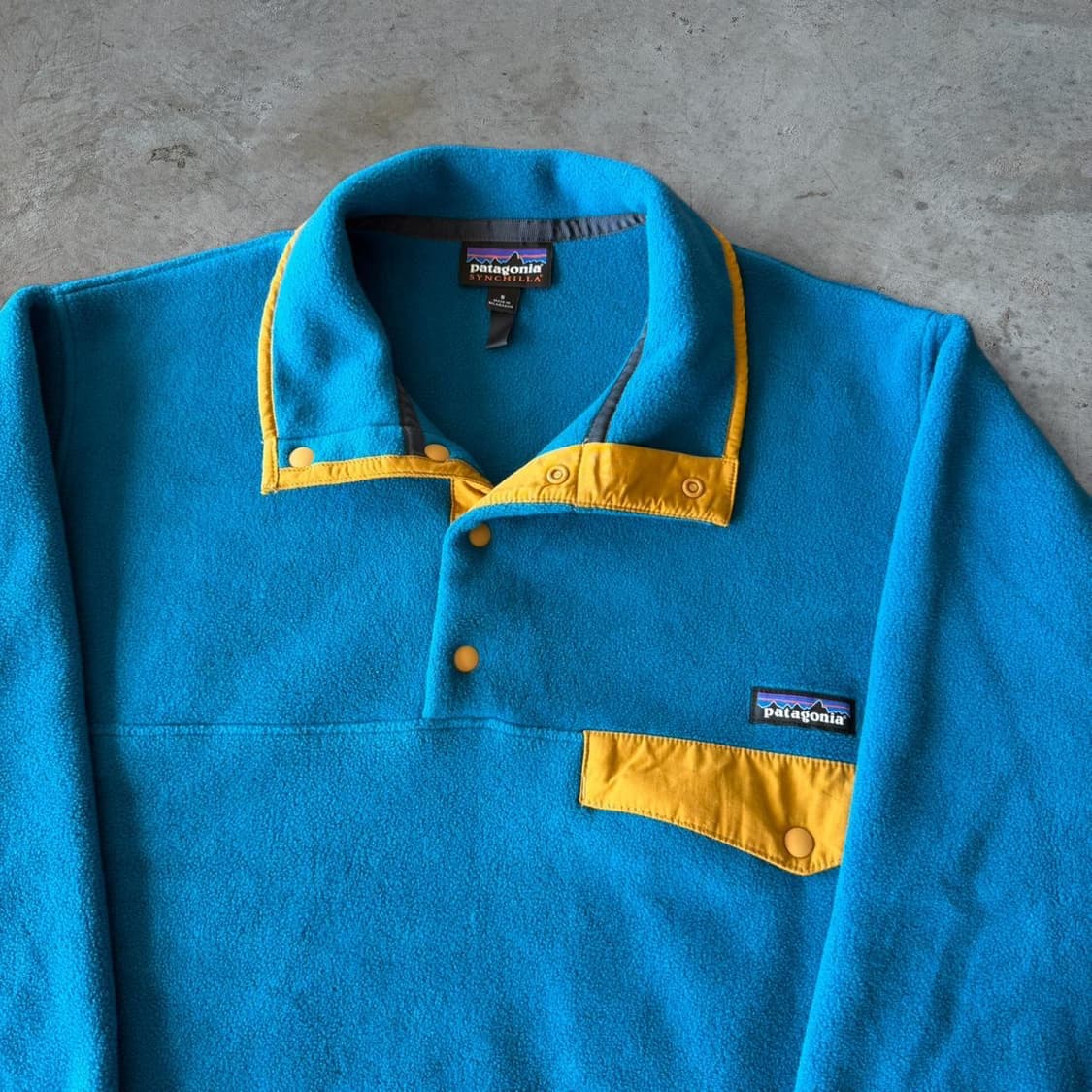 10s 파타고니아 신칠라 스냅-T 블루 옐로우 상품이미지2