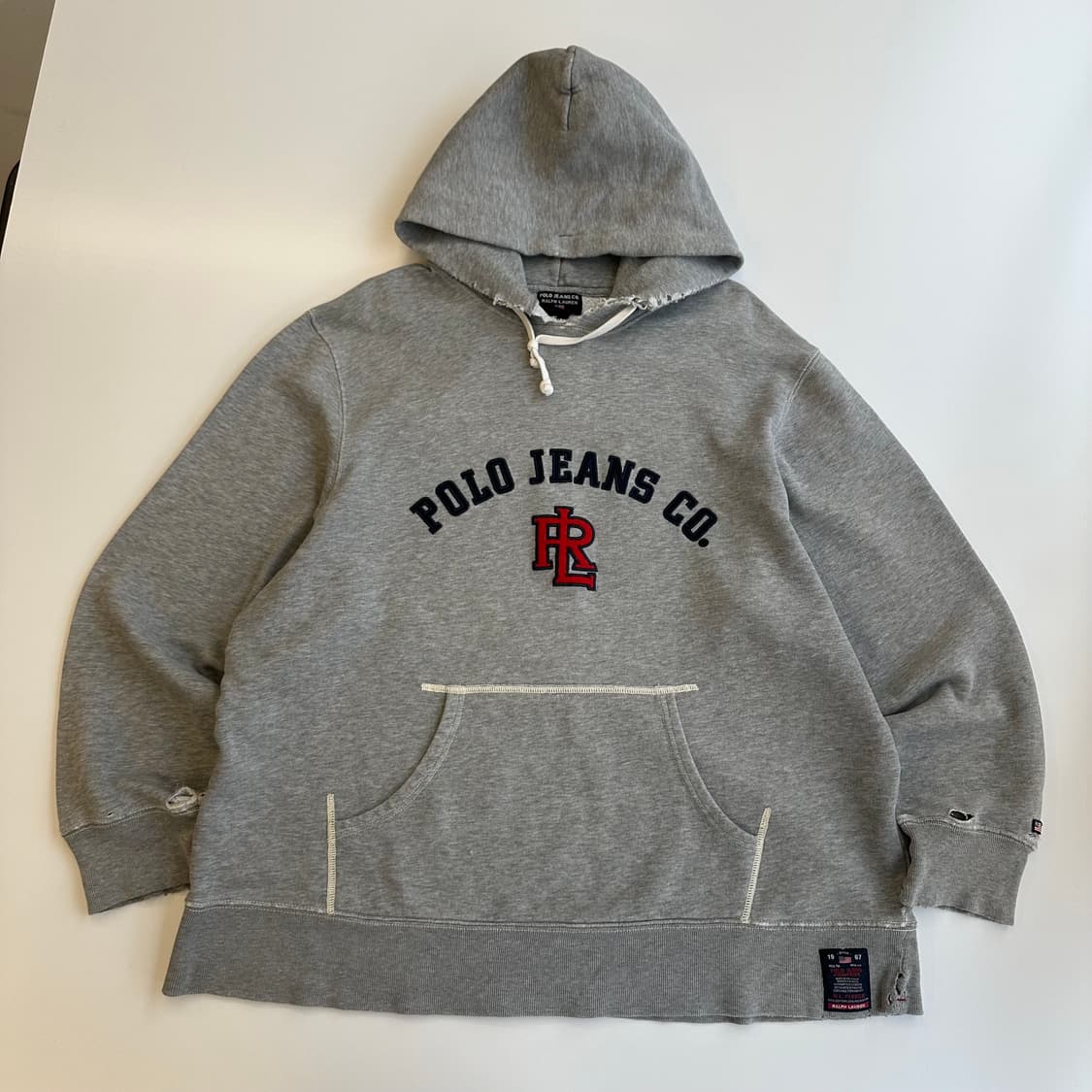 폴로00‘s polo jeans 자수 빈티지 오버후드 상품이미지4