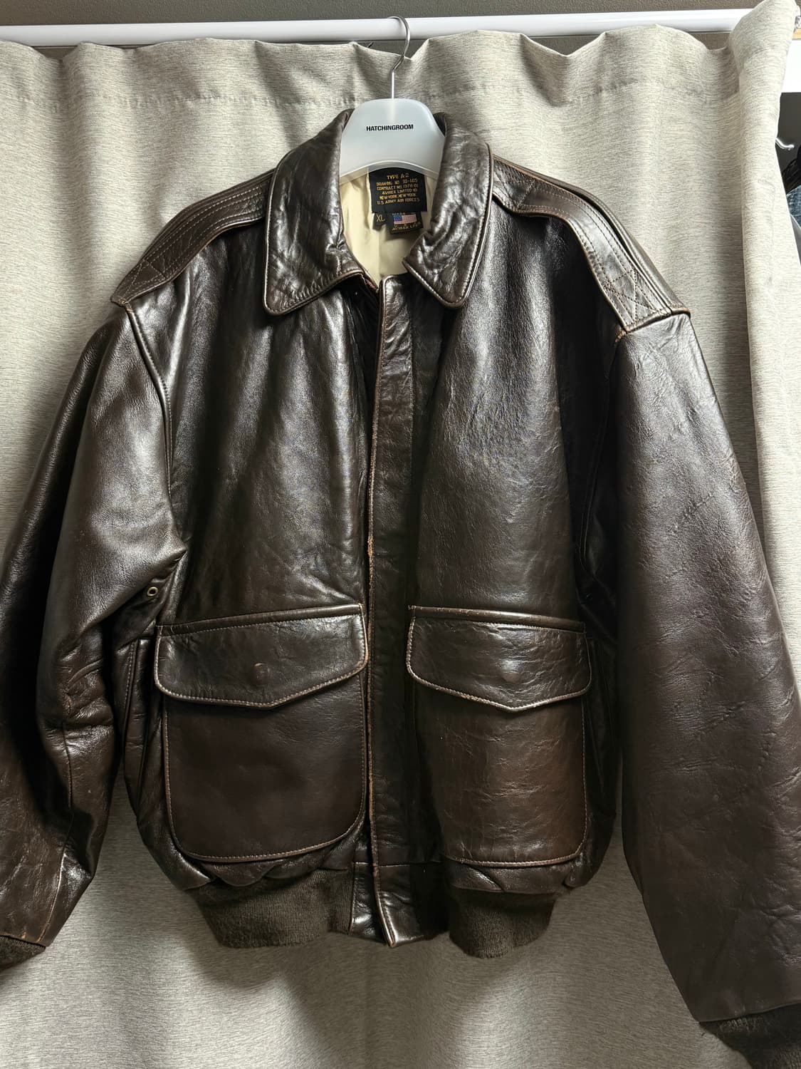 [XL] 80's USA 아비렉스 a-2 레더자켓 상품이미지1