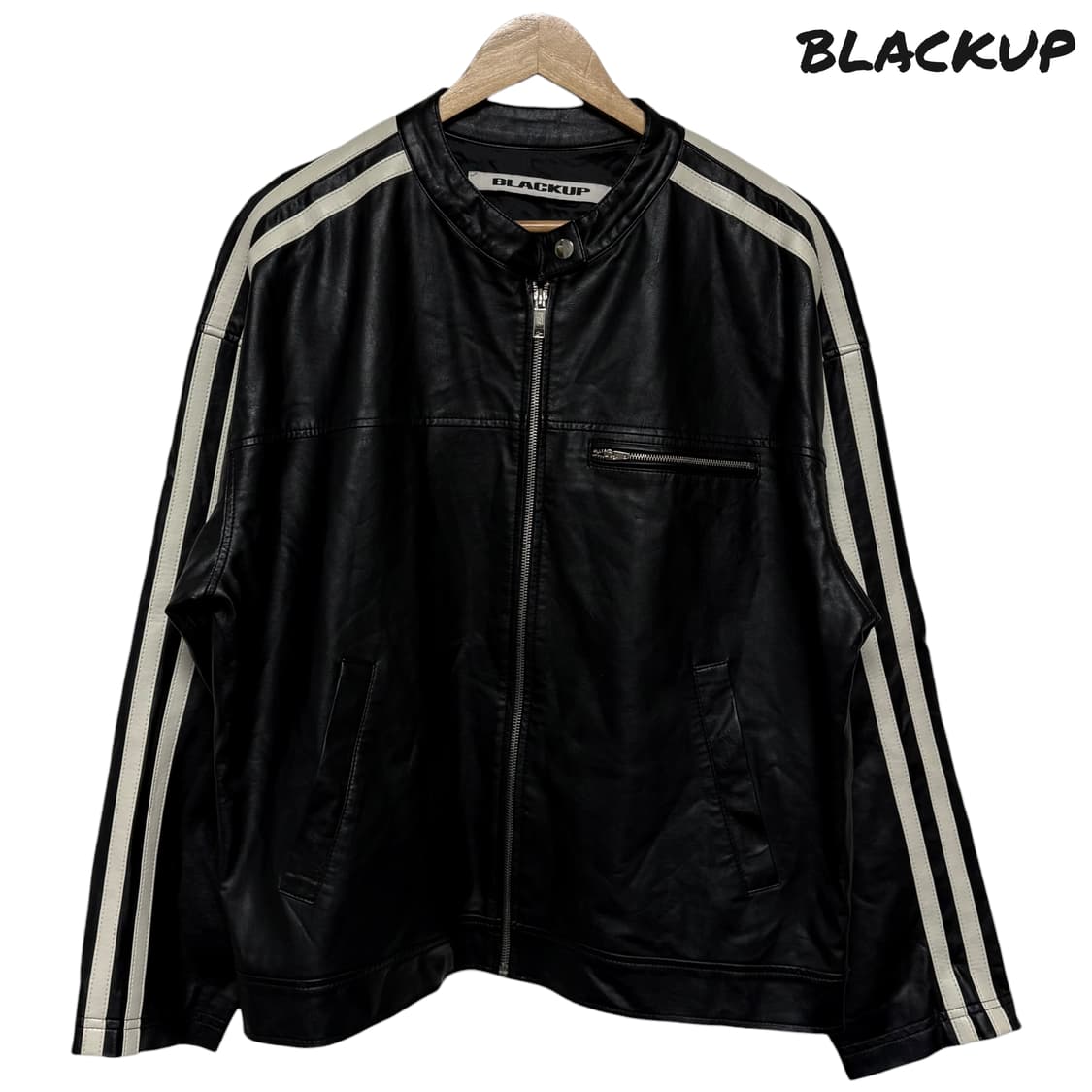 3876 BLACKUP 레이싱 레더 가죽자켓 상품이미지1