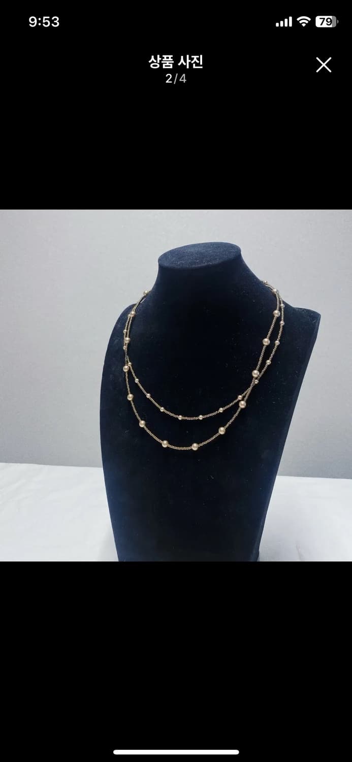 골드 광택 진주 비즈 목걸이 상품이미지1