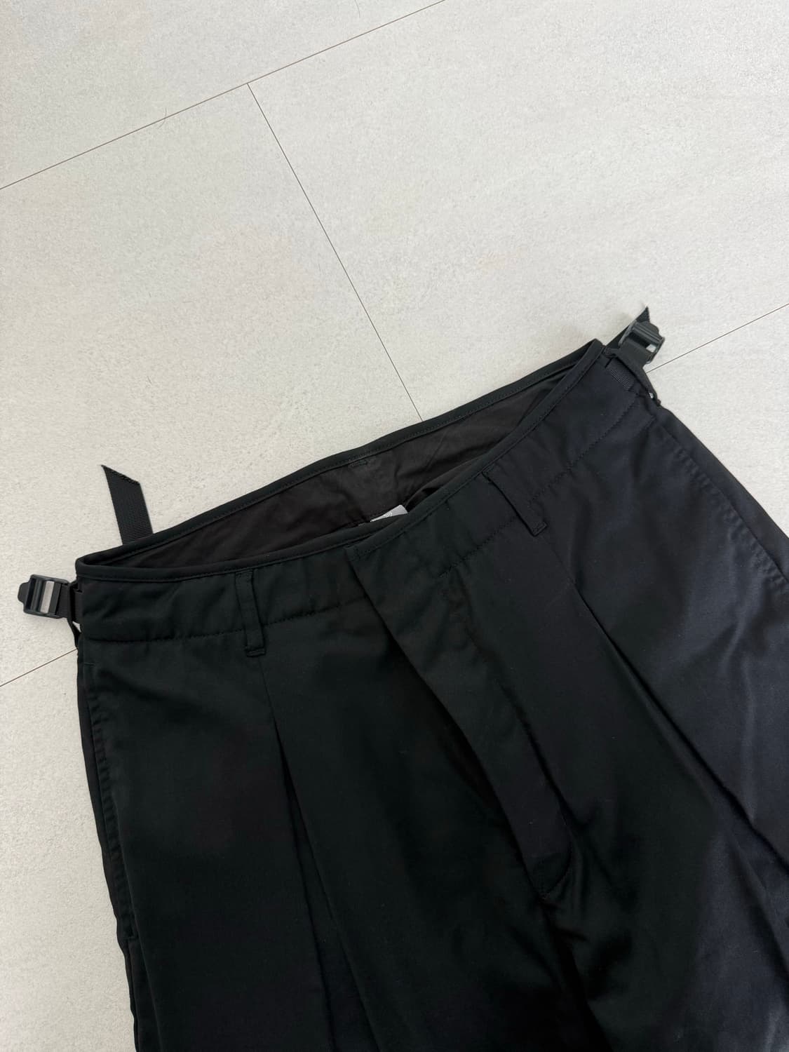 언어펙티드 와이드 팬츠 블랙 L  상품이미지3