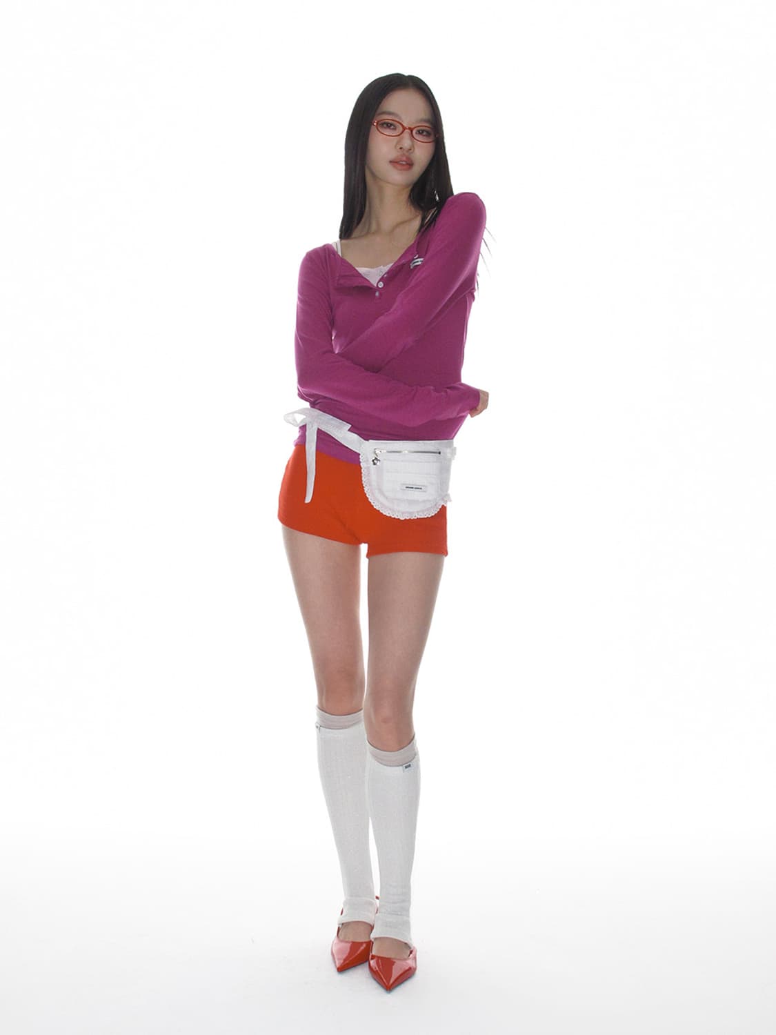 크랭크 BASIC HENLEY NECK TOP_PURPLE 상품이미지2