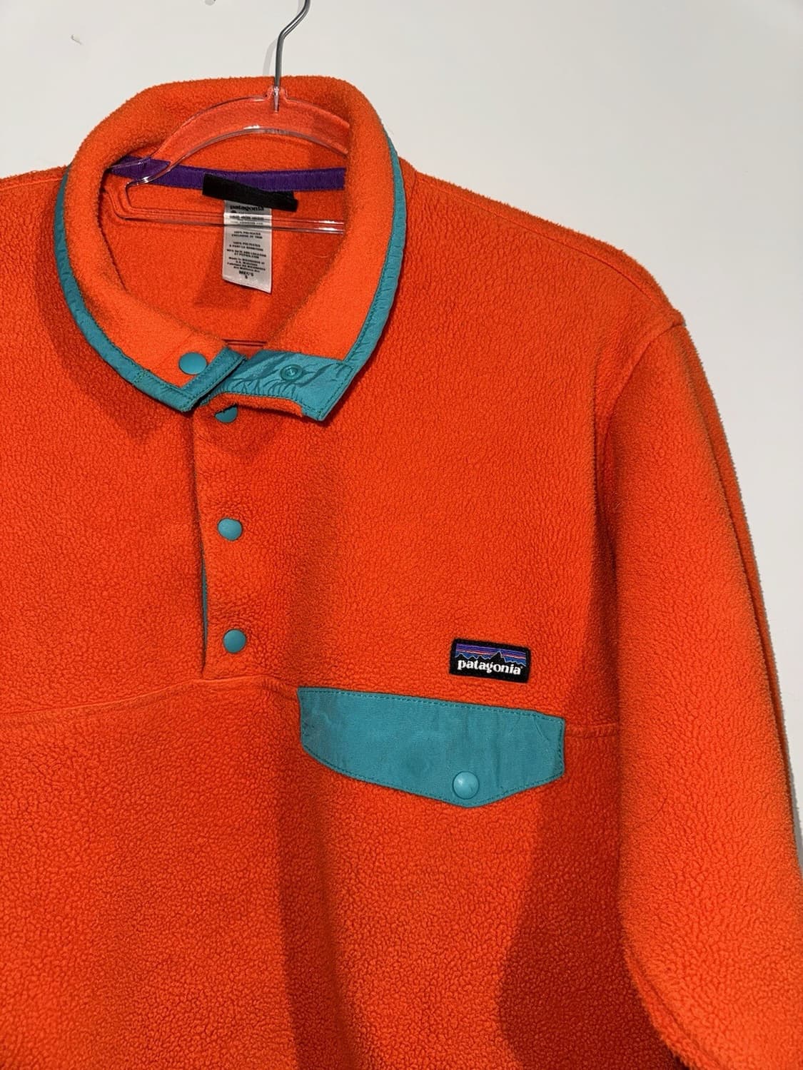 12FW 파타고니아 신칠라 스냅-T 플리스 오렌지 민트 포켓 상품이미지2