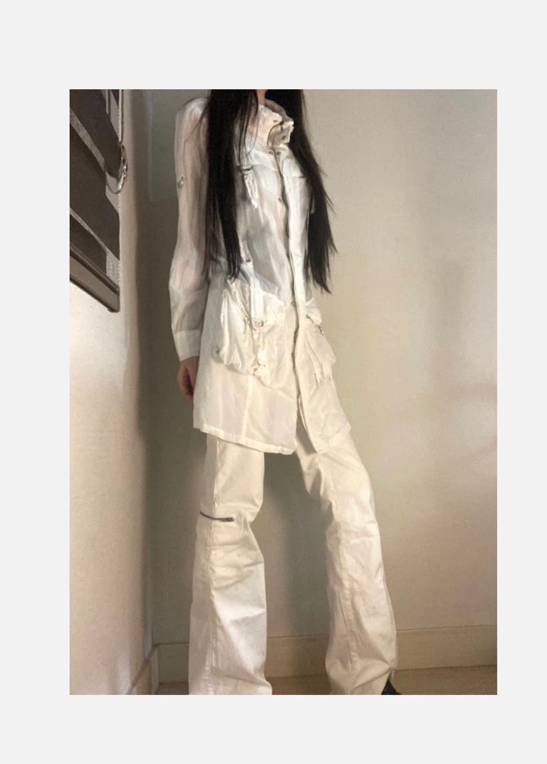 white utility pocket see-through jk 상품이미지1