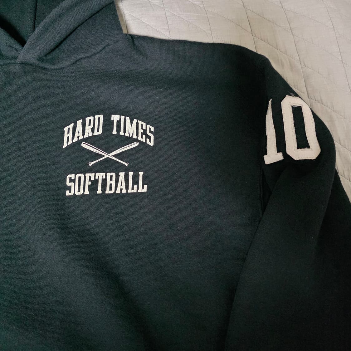 [XL] 90s 빈티지 러셀 애슬레틱 소프트볼 10 후드 블랙 굿컨디션 상품이미지2