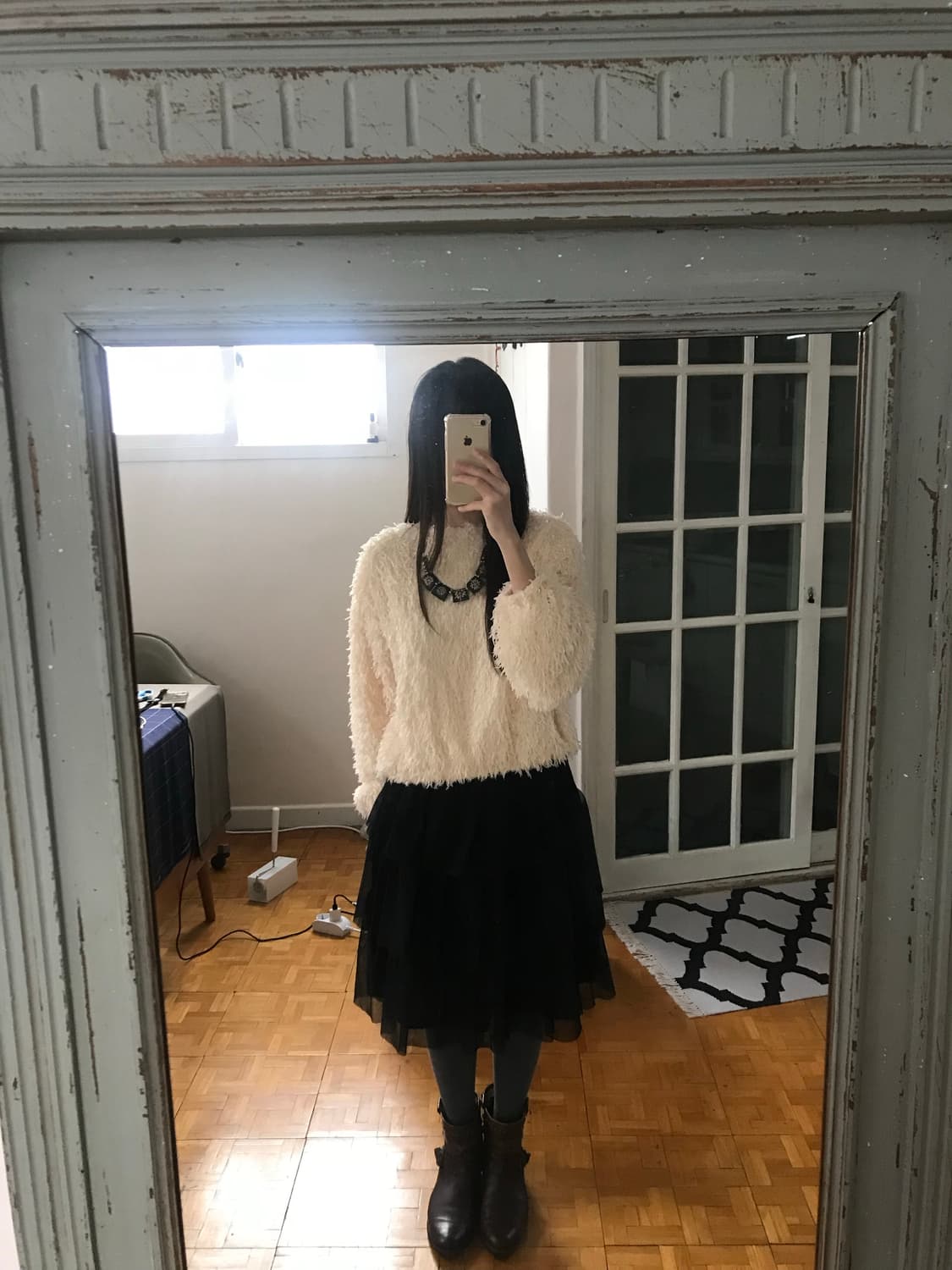 vintage ivory fur top 상품이미지4