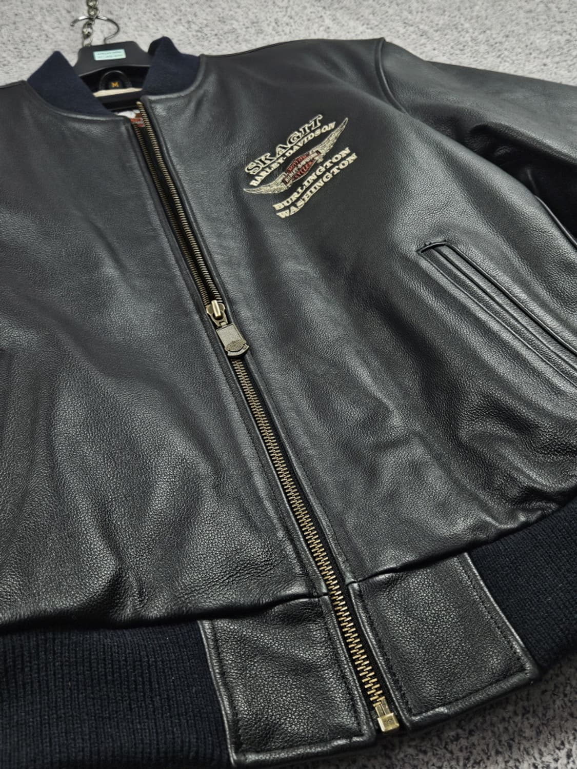 할리데이비슨 스캐짓 벌링턴 워싱턴 자수로고 가죽자켓 (M) / 10184 상품이미지8