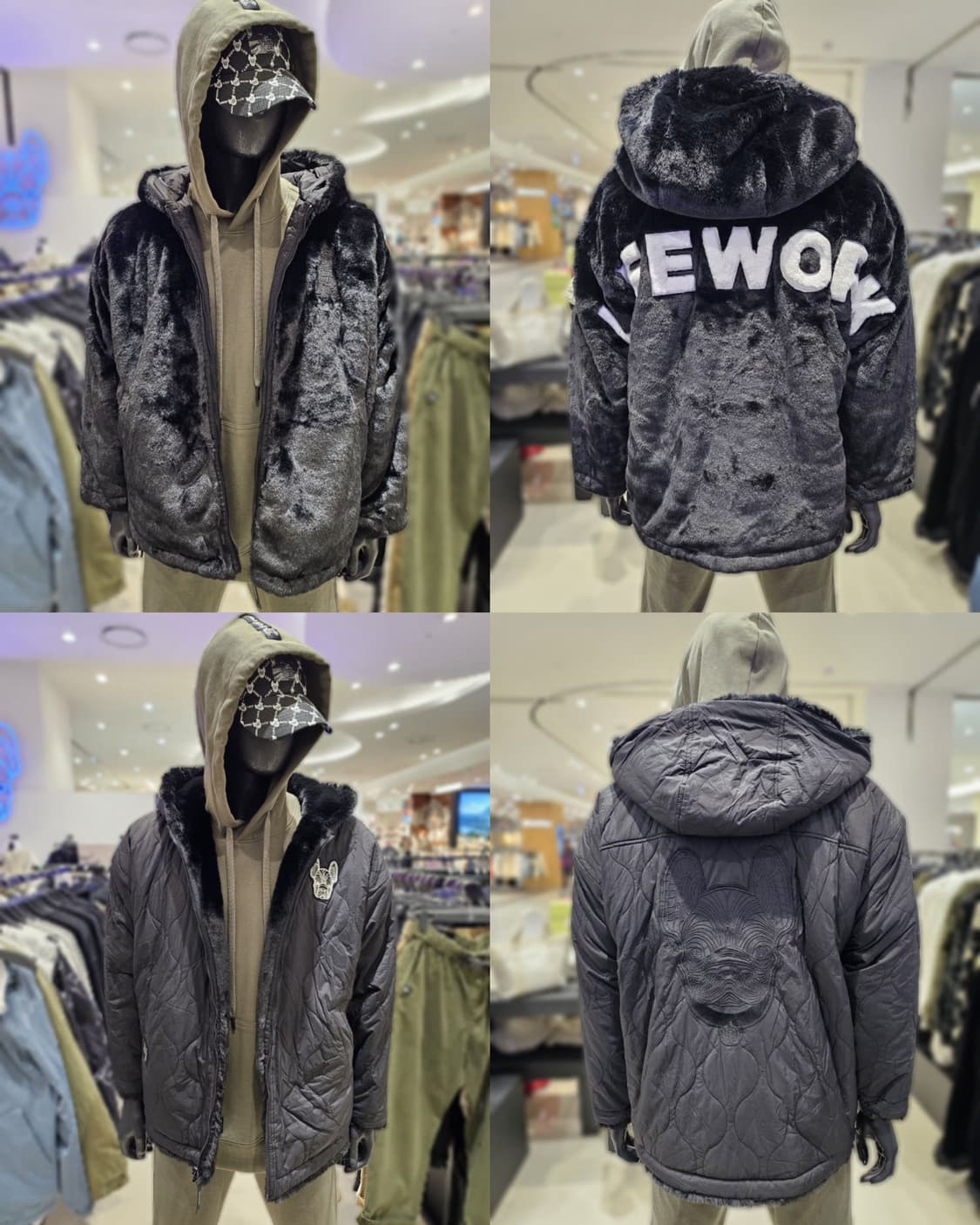 라이프워크 밍스타 퀄팅 리버서블 양면 자켓 블랙 S 상품이미지5