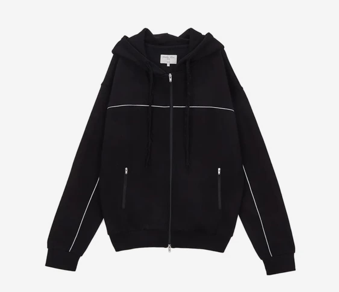 마뗑킴 애플리케 후드집업 블랙 상품이미지1