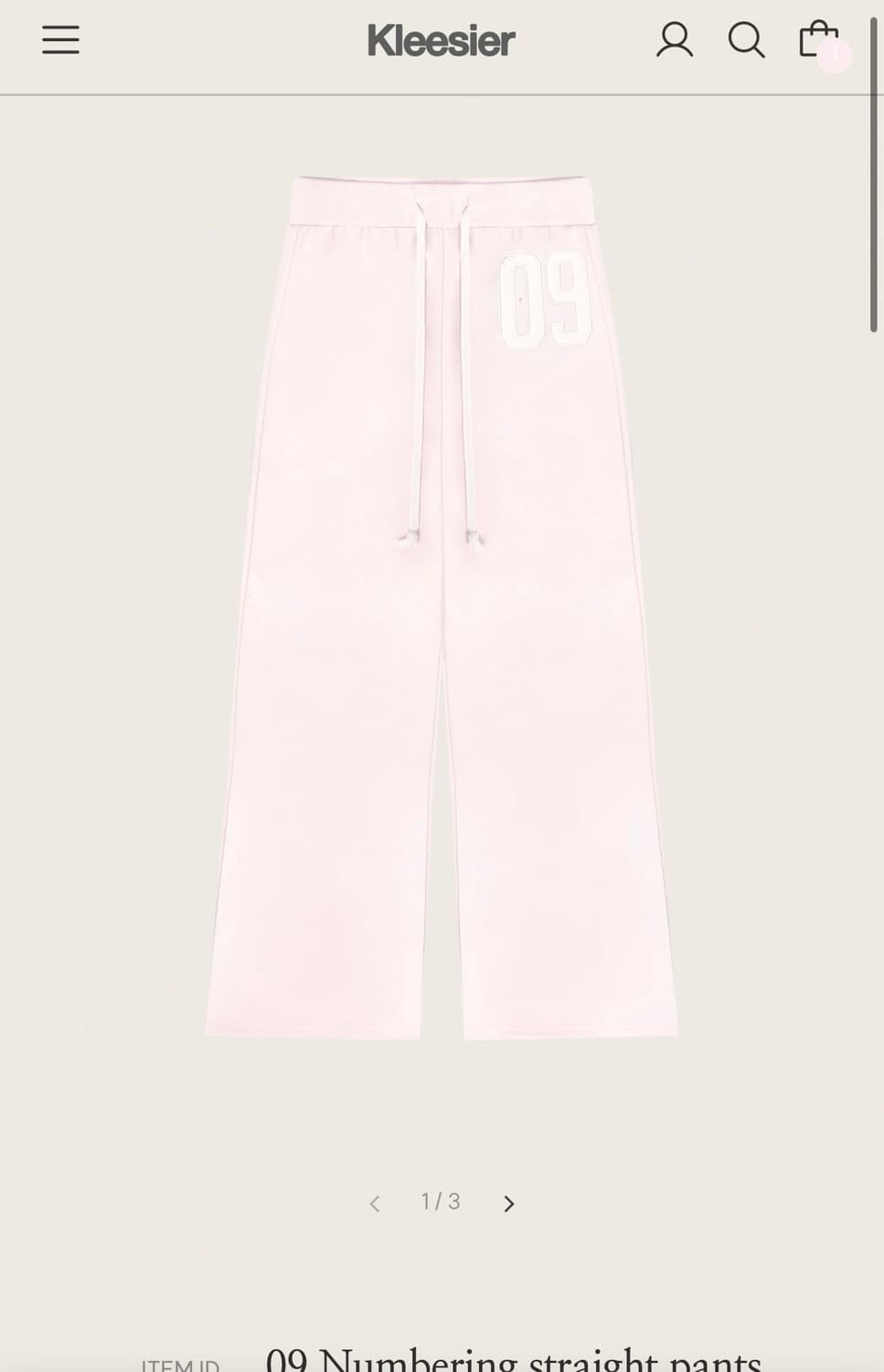 클리시어 넘버링 09 팬츠 바지 쿨핑크 버전 상품이미지1