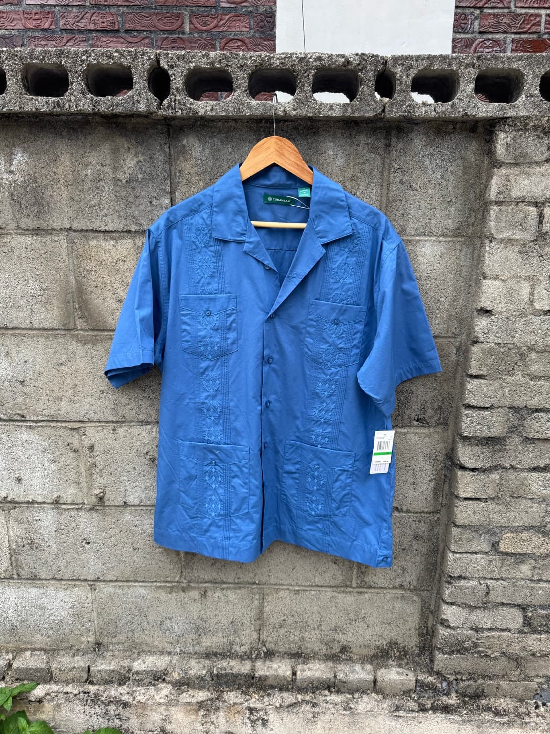Cubavera 빈티지 쿠바 구아야베라 셔츠 연한 네이비 L 데드스탁 상품이미지1