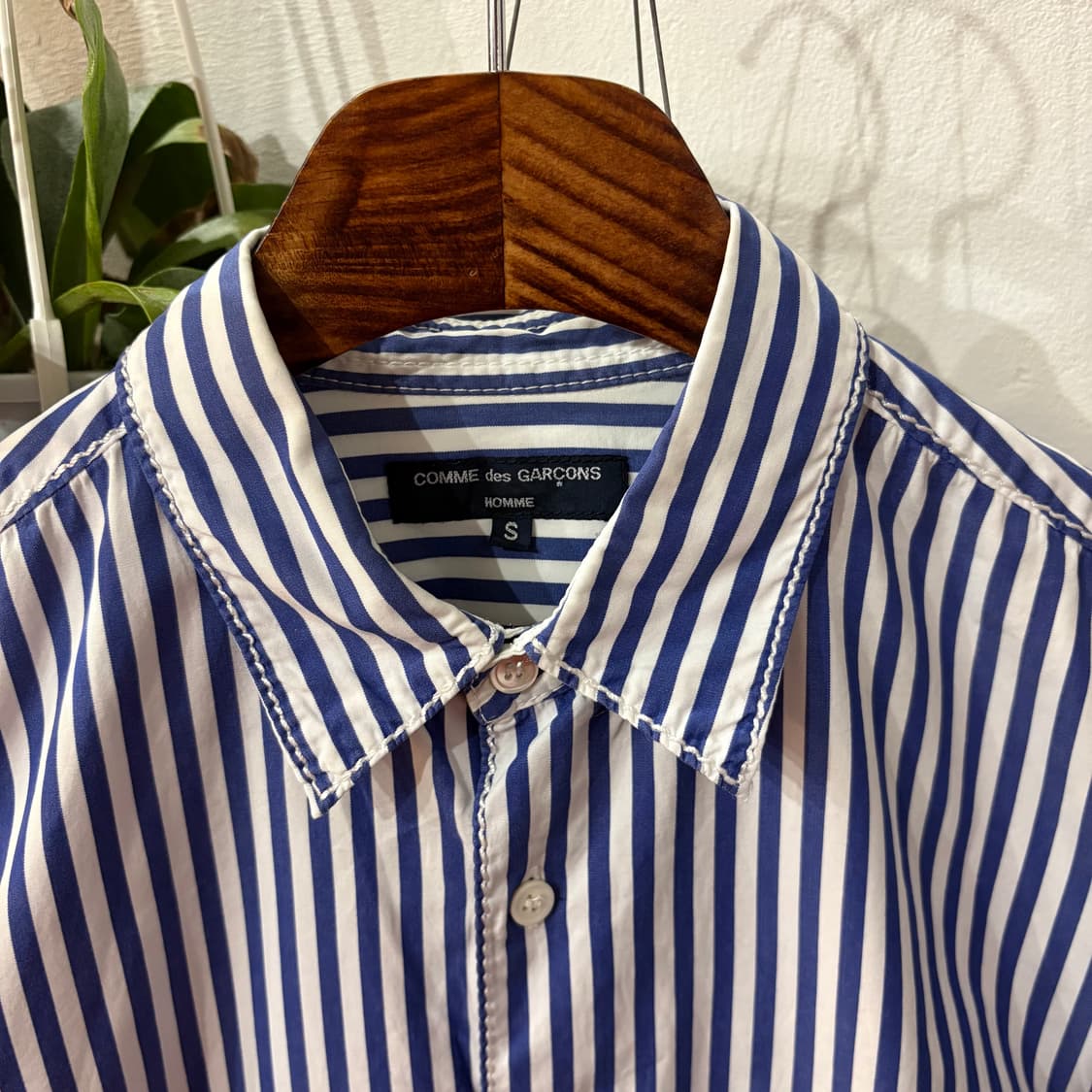 꼼데가르송 옴므 블루 스트라이프 & 화이트 스티치 셔츠 상품이미지3