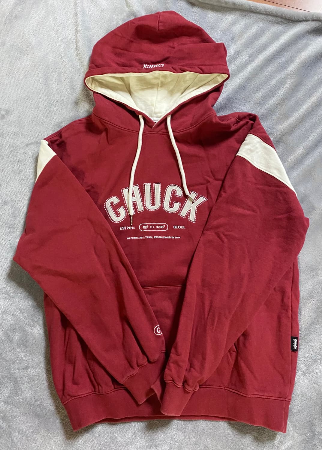 척 아치로고 블럭 후디 후드티 (데드 로즈) 상품이미지2