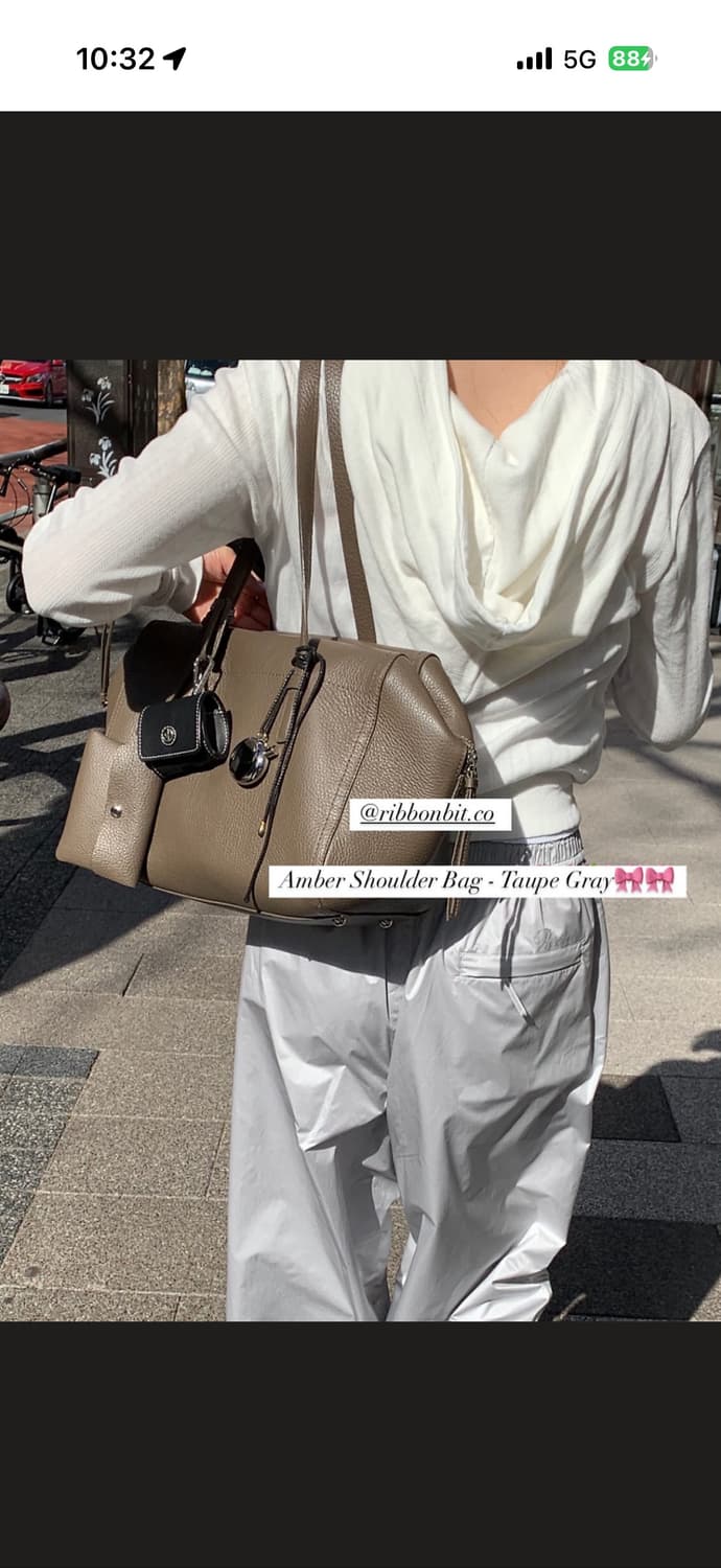 리본빛 엠버 토프 그레이 백 상품이미지7